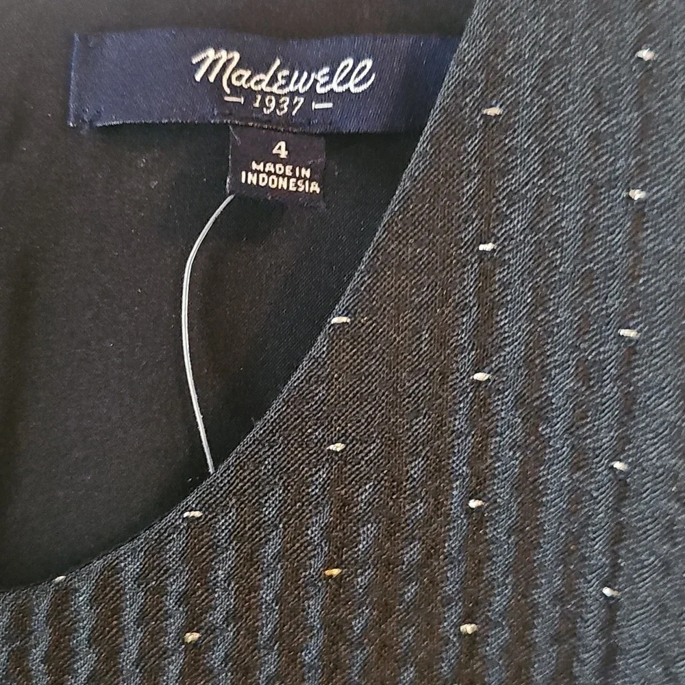 Madewell Black Gold Nightfall Jacquard Cutout Dress 4 New - Picture 5 of 8